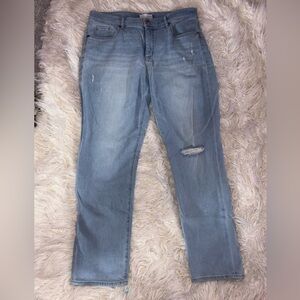 LOFT High Rise Straight Light Wash Distressed Jeans Size 12 / 31